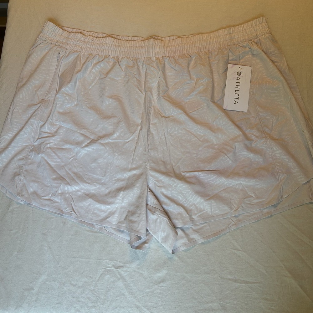 NWT Athleta Printed Hustle 3" Shorts Womens Size 3X Gym Running Walking Yoga